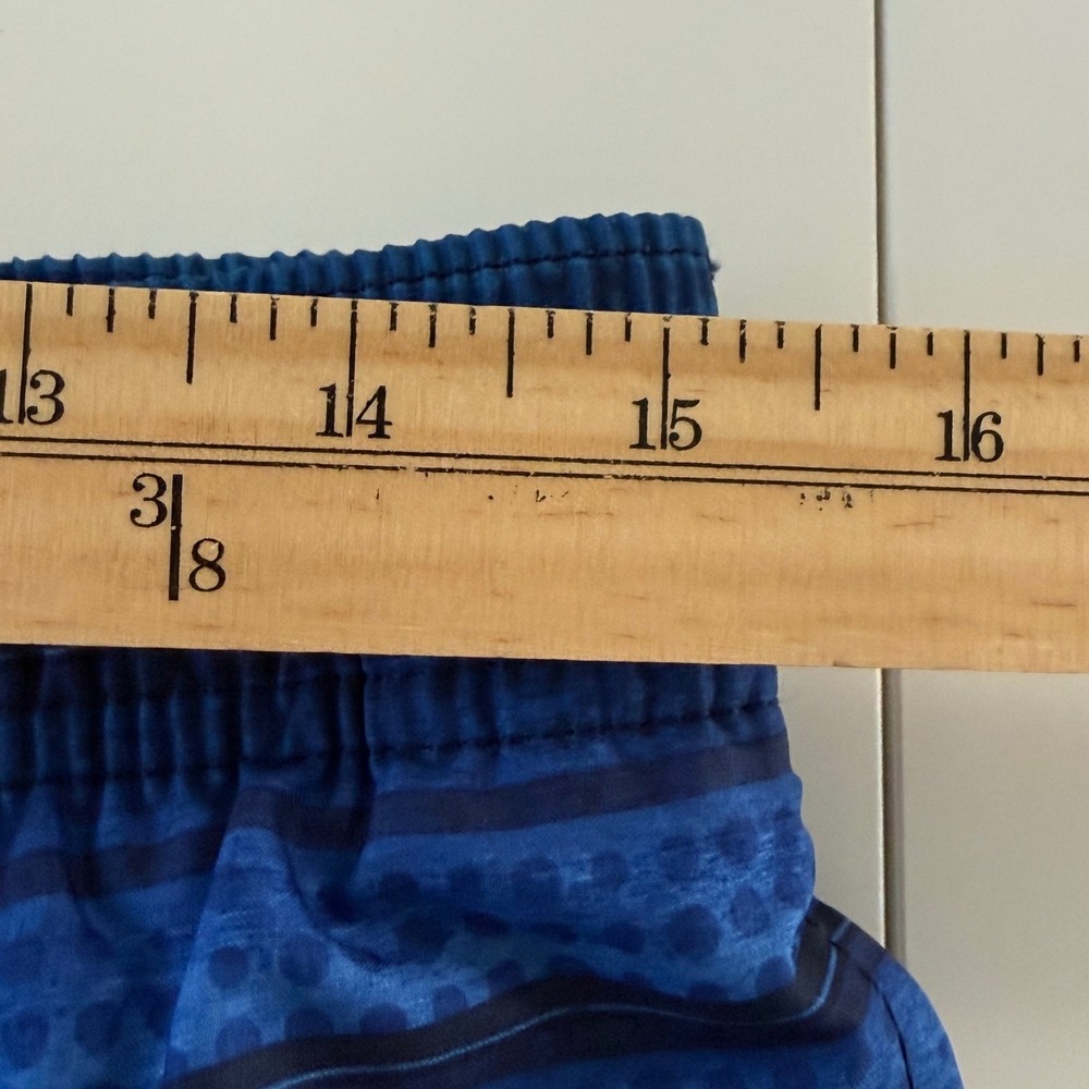 Speedo Men's Blue Striped Swim Trunks Board Shorts Mesh Liner Medium Fast Ship - Picture 7 of 10